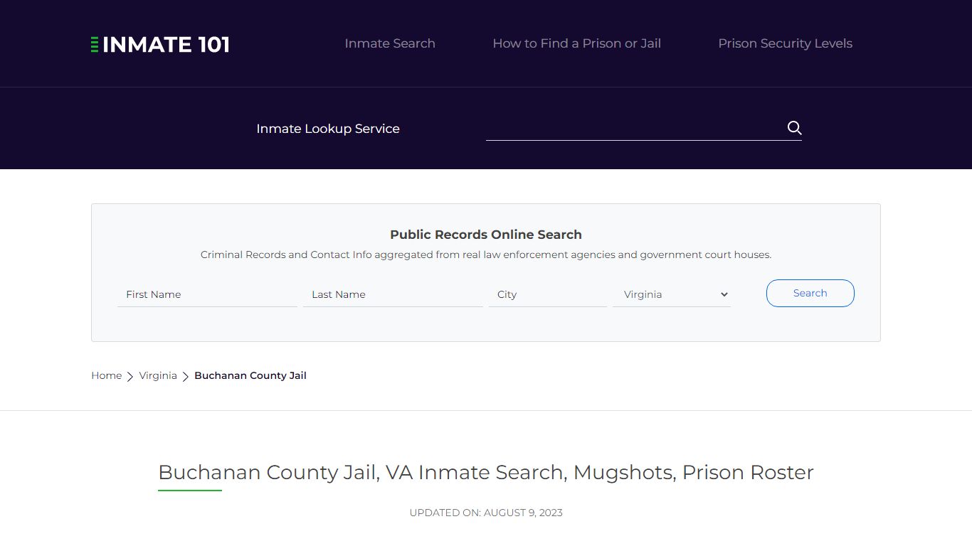 Buchanan County Jail, VA Inmate Search, Mugshots, Prison Roster