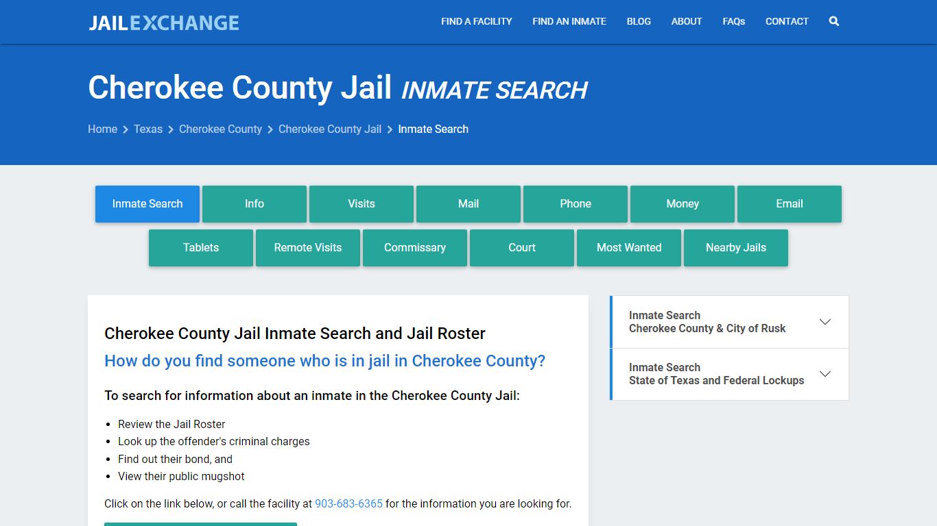 Inmate Search: Roster & Mugshots - Cherokee County Jail, TX