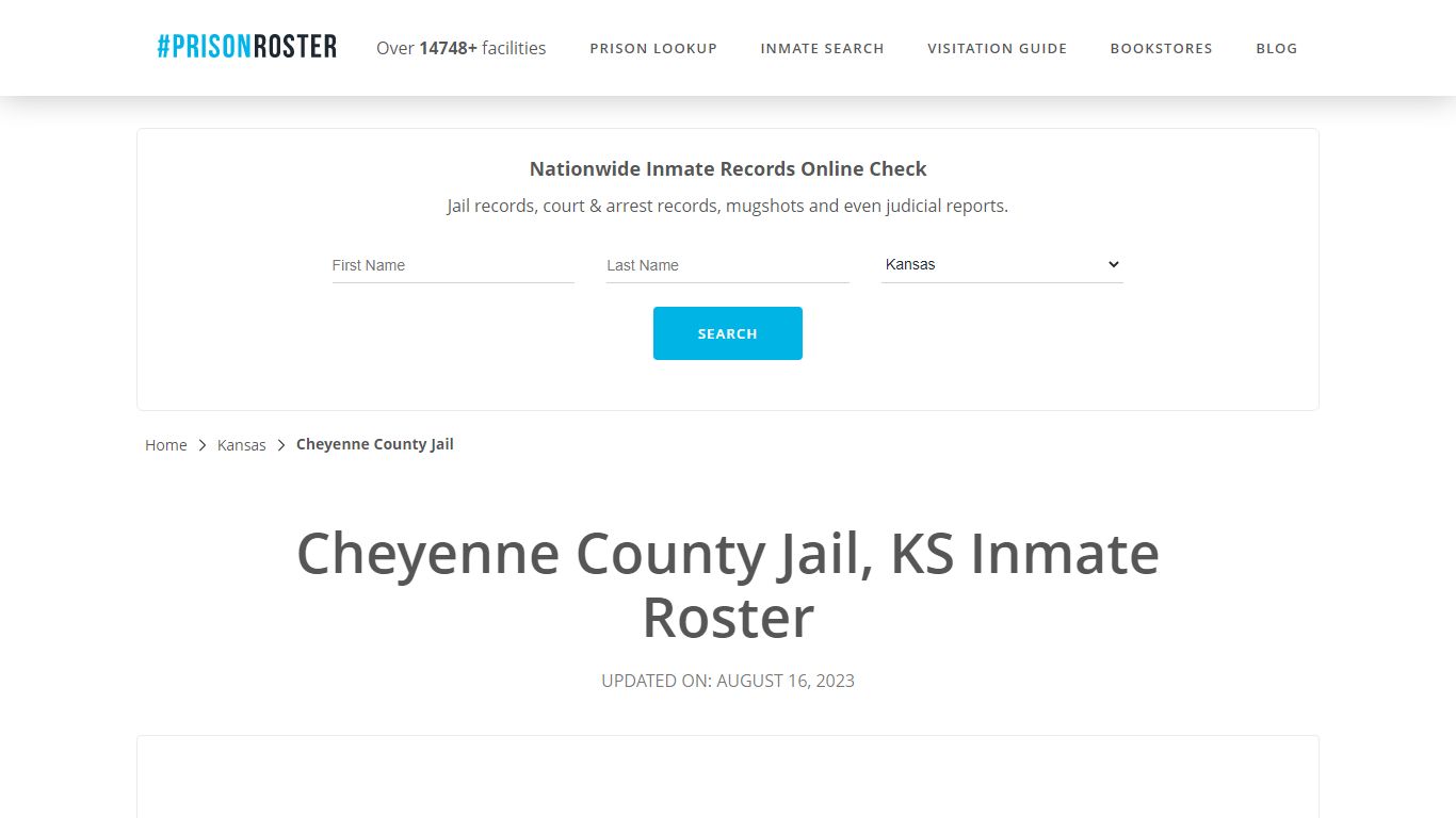 Cheyenne County Jail, KS Inmate Roster - Prisonroster