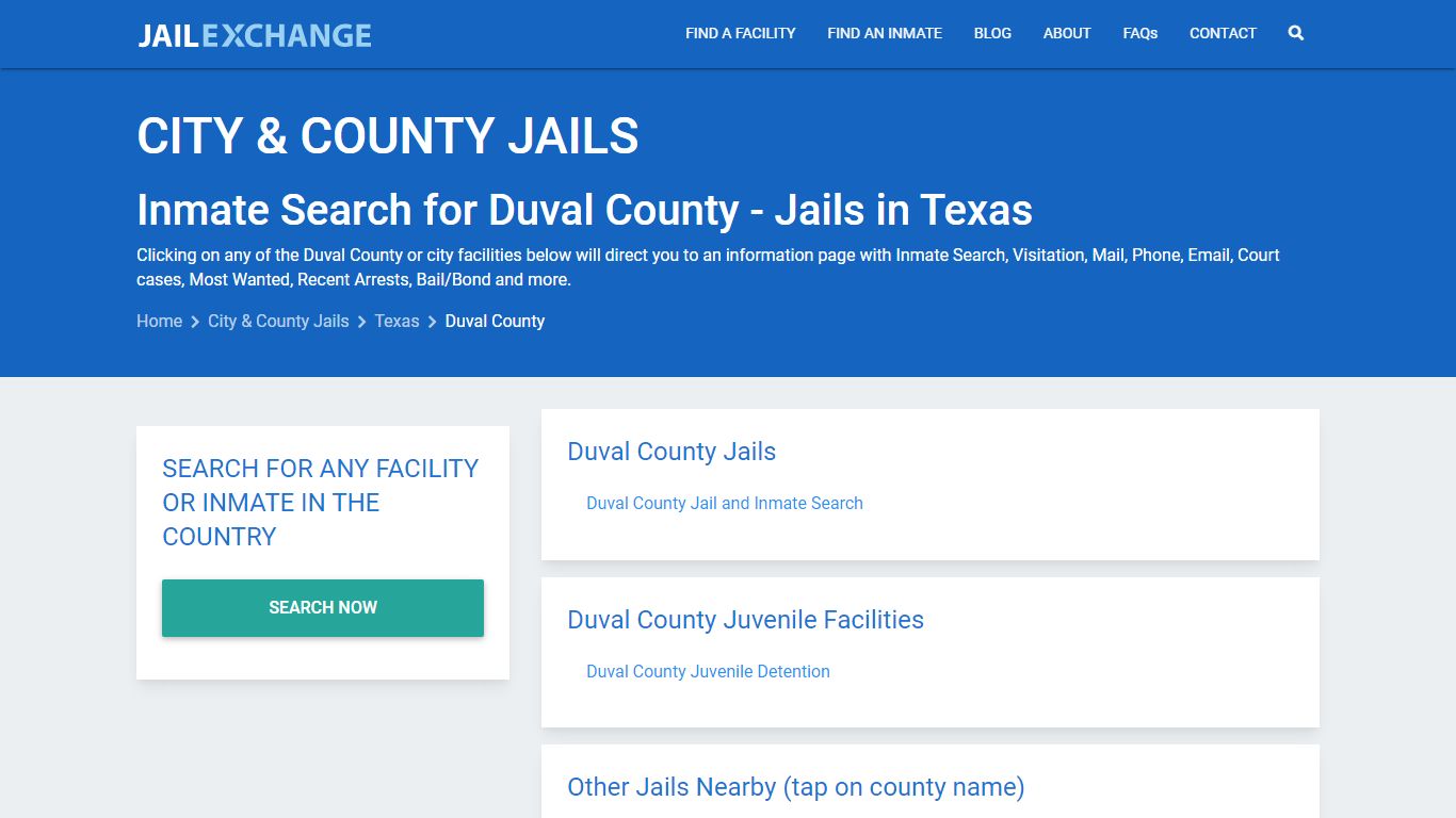 Inmate Search for Duval County | Jails in Texas - Jail Exchange