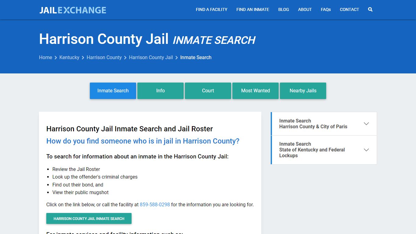 Inmate Search: Roster & Mugshots - Harrison County Jail, KY