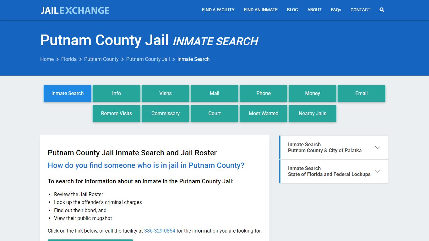 Inmate Search: Roster & Mugshots - Putnam County Jail, FL