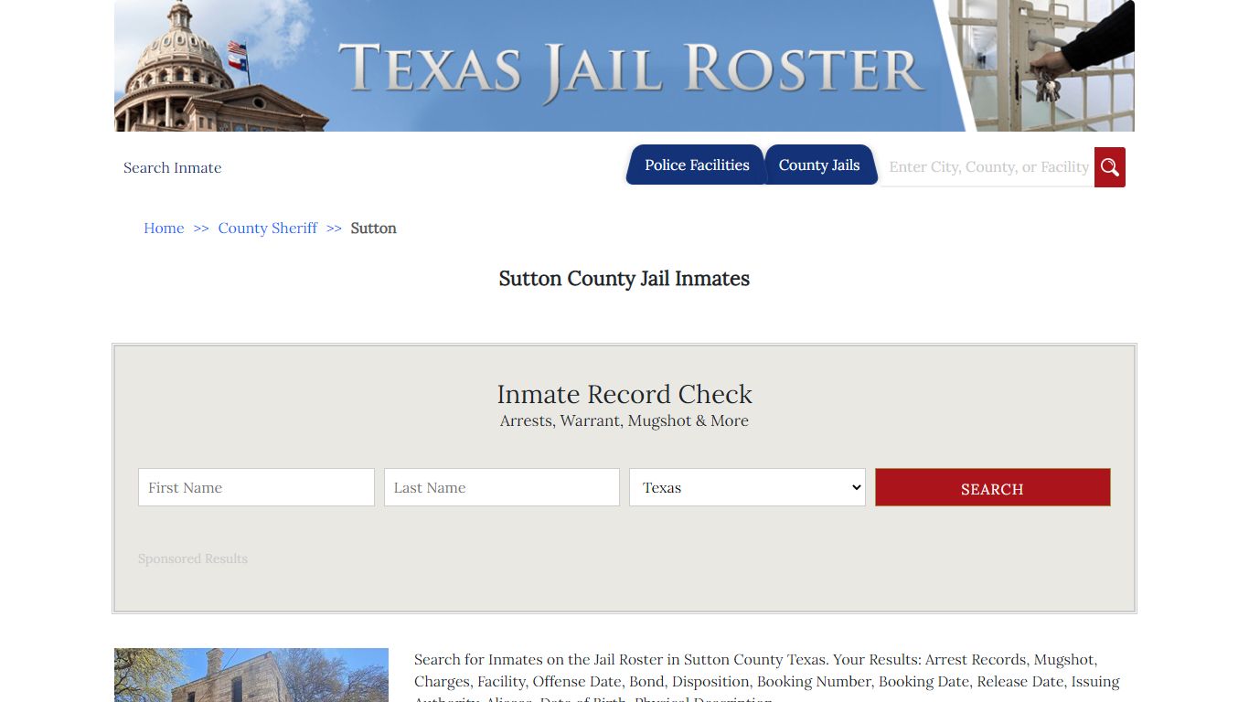 Sutton County Jail Inmates | Jail Roster Search