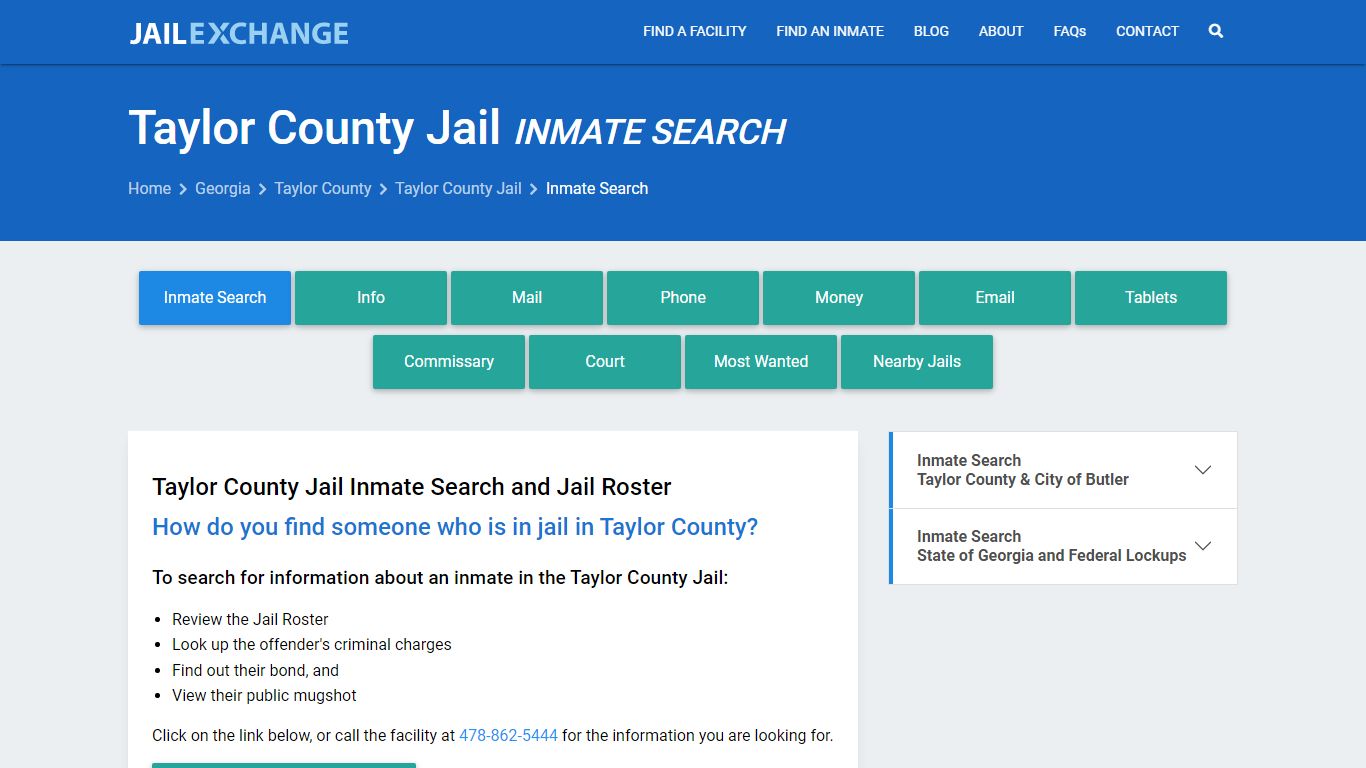 Inmate Search: Roster & Mugshots - Taylor County Jail, GA