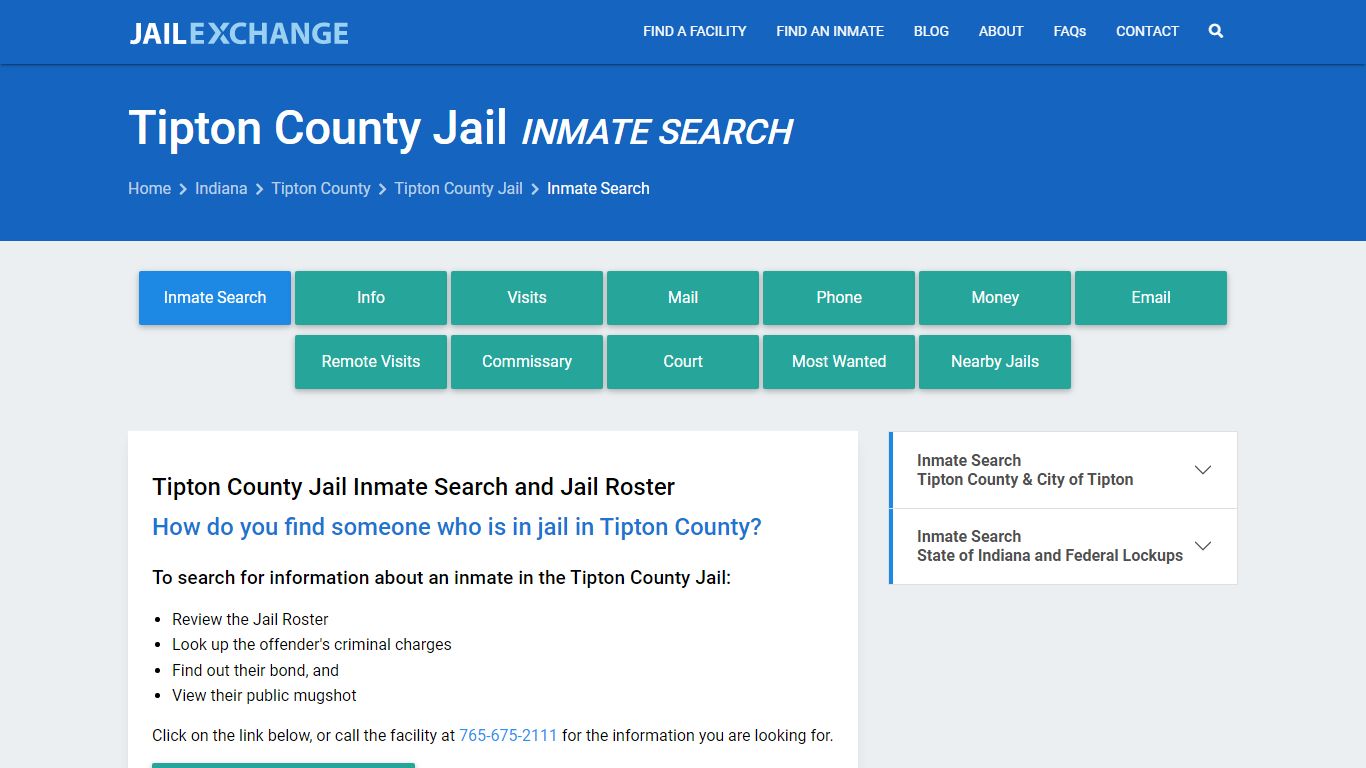 Inmate Search: Roster & Mugshots - Tipton County Jail, IN