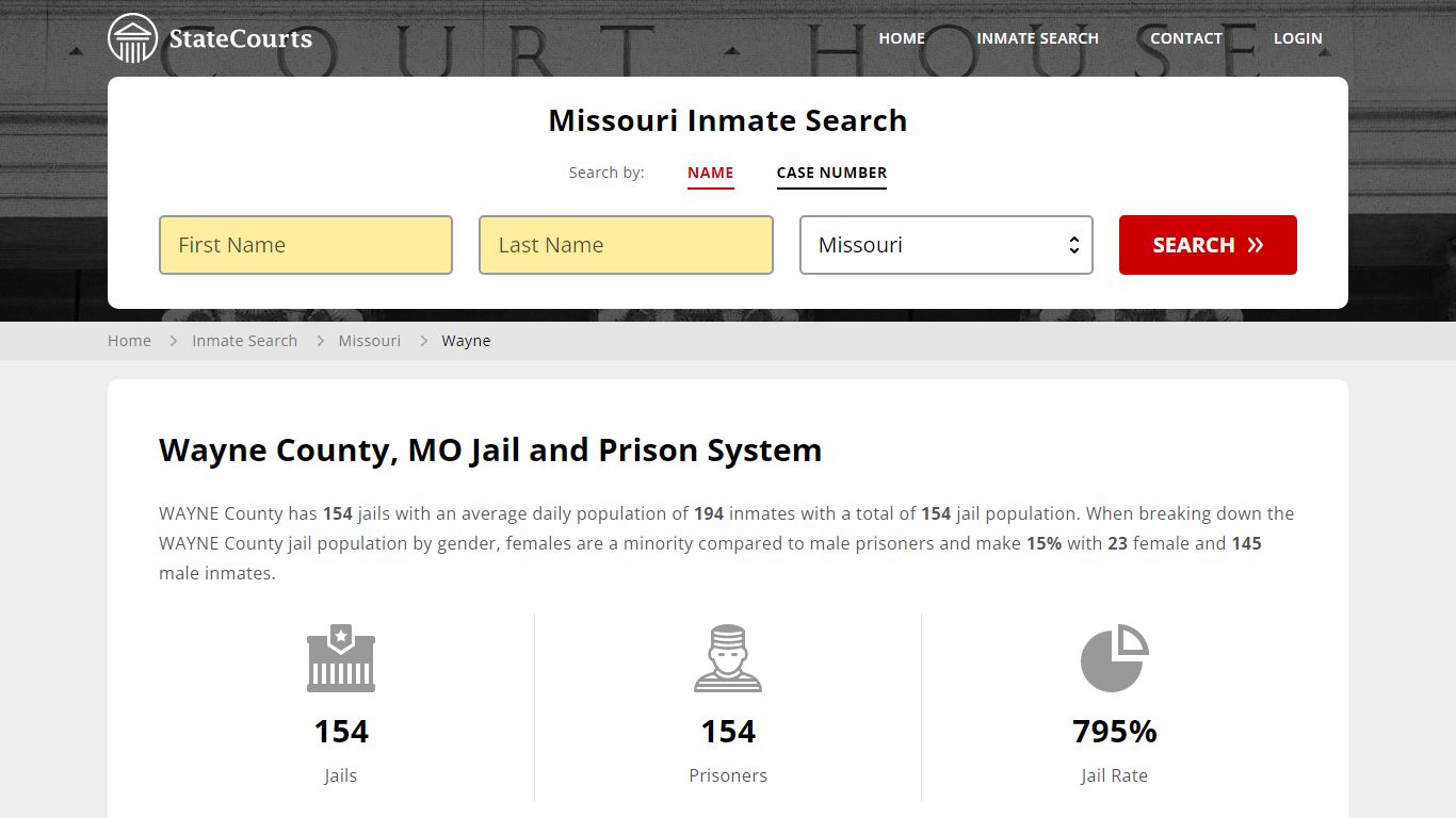 Wayne County, MO Inmate Search - StateCourts